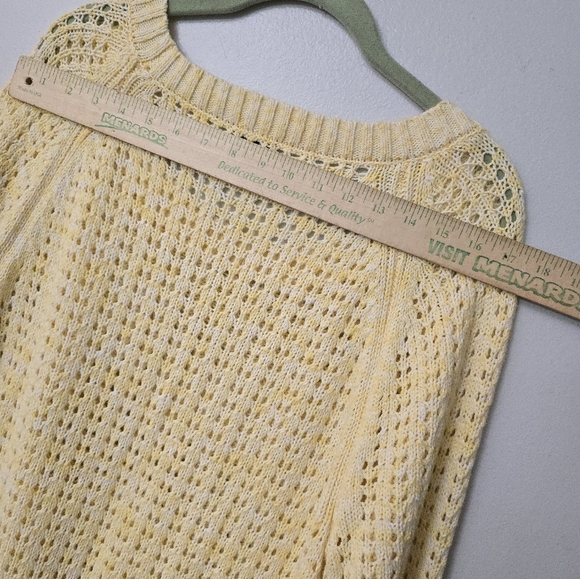 Talbots Sweater Womens Size XL Yellow Pullover Open Stitch Knit Long Sleeves - Picture 10 of 11